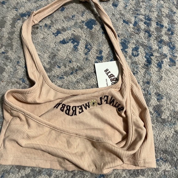 NWT Isabelle Clarke x White Fox  Aries Ribbed Halter Crop in Sand small - Picture 5 of 6